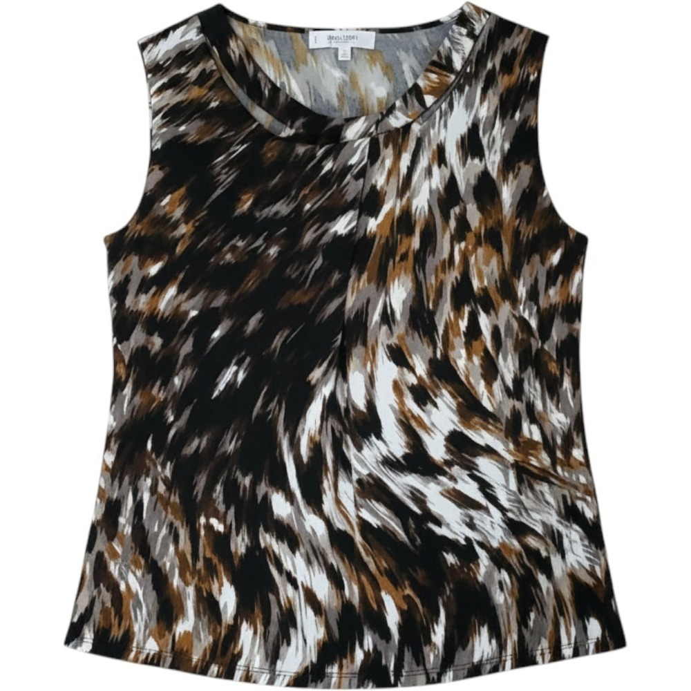 Jones Studio Tank Top Womens Plus 2X Multicolor Animal Scoop Neck Sleeveless